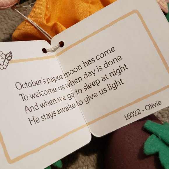 Vintage Applause October Olivie Doll Orange Green Halloween 1987 Brand New NWT - Picture 9 of 11